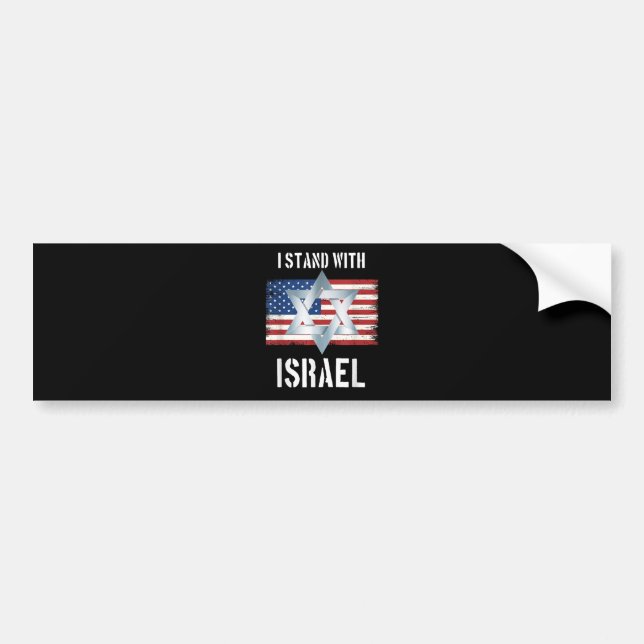 ich stehe hinter Israel Autoaufkleber (Vorne)