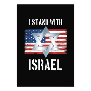 ich stehe hinter Israel Fotodruck