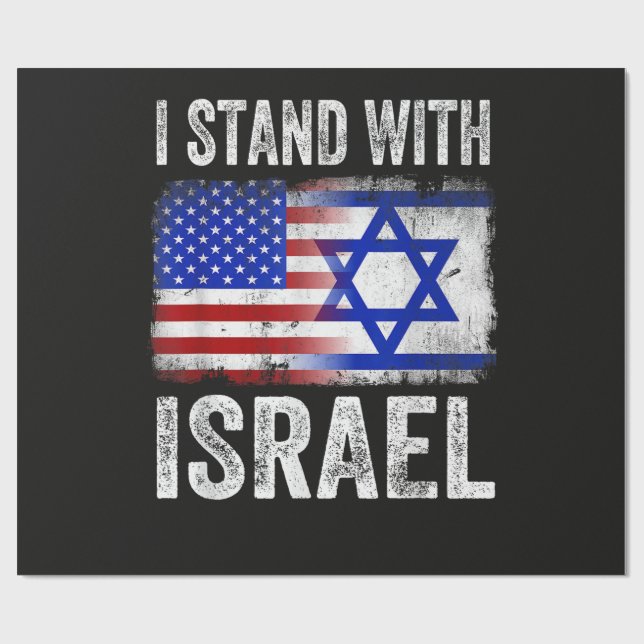 Ich stehe hinter Israel Geschenkpapier (Flach)