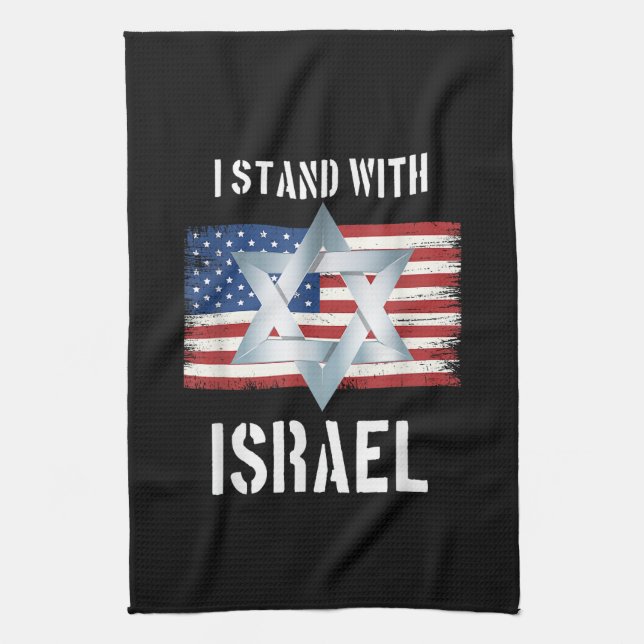 ich stehe hinter Israel  Geschirrtuch (Vertikal)