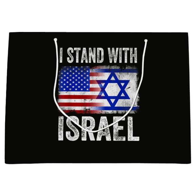 Ich stehe hinter Israel Große Geschenktüte (Vorderseite)