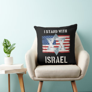 ich stehe hinter Israel Kissen