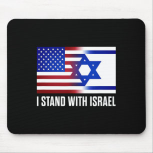 Ich stehe hinter Israel Patrioten T-Shirt USA und  Mousepad