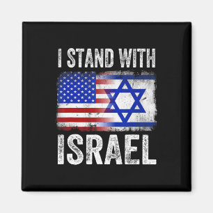 Ich stehe hinter Israel patriotisches T-Shirt USA Magnet