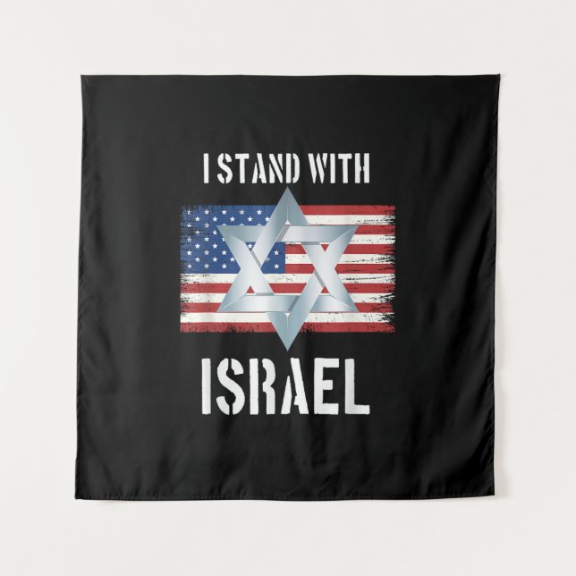 Ich stehe hinter Israel Wandteppich (Vorderseite)