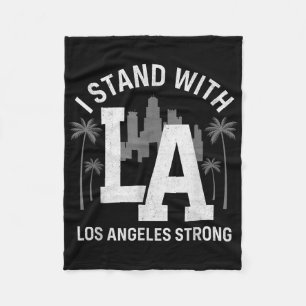 Ich stehe hinter La California Los Angeles Fleecedecke