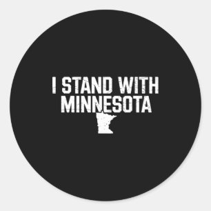 Ich stehe hinter Minnesota Vintage Mn State Map St Runder Aufkleber