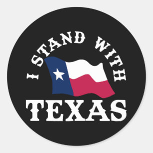 Ich stehe hinter Texas Runder Aufkleber