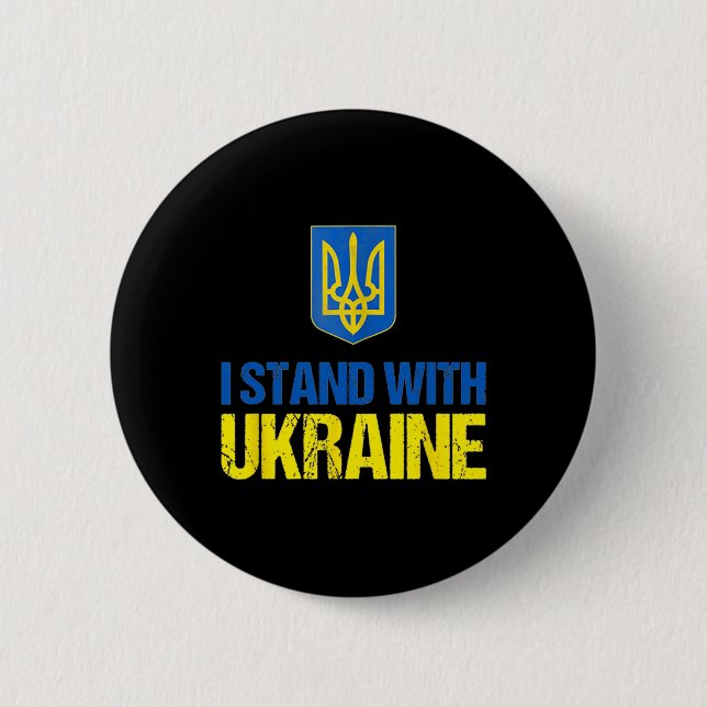 Ich stehe hinter Ukraine Amerikanische Unterstützu Button (Vorderseite)
