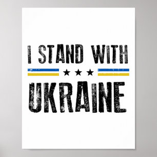 Ich stehe hinter Ukraine Linien Ukrainische Unters Poster