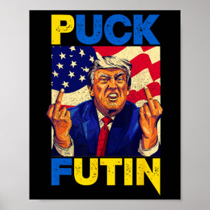 Ich stehe hinter Ukraine Meme Trump Puck Futin Vin Poster