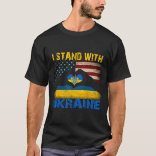 Ich stehe hinter Ukraine Unterstützer der Ukraine T-Shirt
