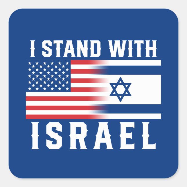 Ich stehe Israel gegenüber Quadratischer Aufkleber (Vorderseite)