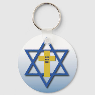Ich stehe mit christlichem und jüdischem Israel Schlüsselanhänger