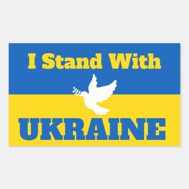 Ich stehe mit dem Aufkleber für die Ukraine (Vorderseite)