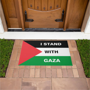 Ich stehe mit dem Gaza-Zoll-Text Palästina-Flagge Fußmatte