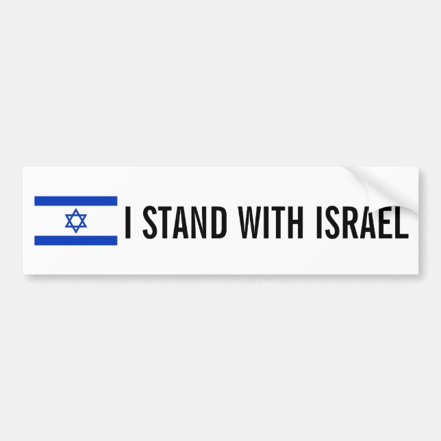 Ich stehe mit dem israelischen Autoaufkleber (Vorne)