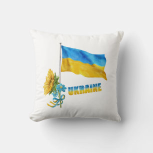Ich stehe mit dem Slogan der Ukraine "Supporter Fl Kissen