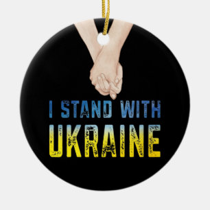Ich stehe mit dem Ukraine Shirt zur Unterstützung  Keramik Ornament
