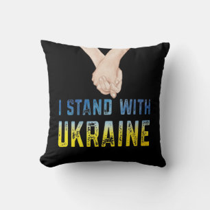Ich stehe mit dem Ukraine Shirt zur Unterstützung  Kissen