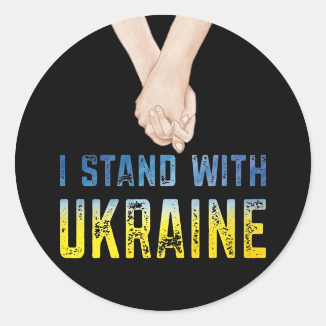 Ich stehe mit dem Ukraine Shirt zur Unterstützung  Runder Aufkleber (Vorderseite)