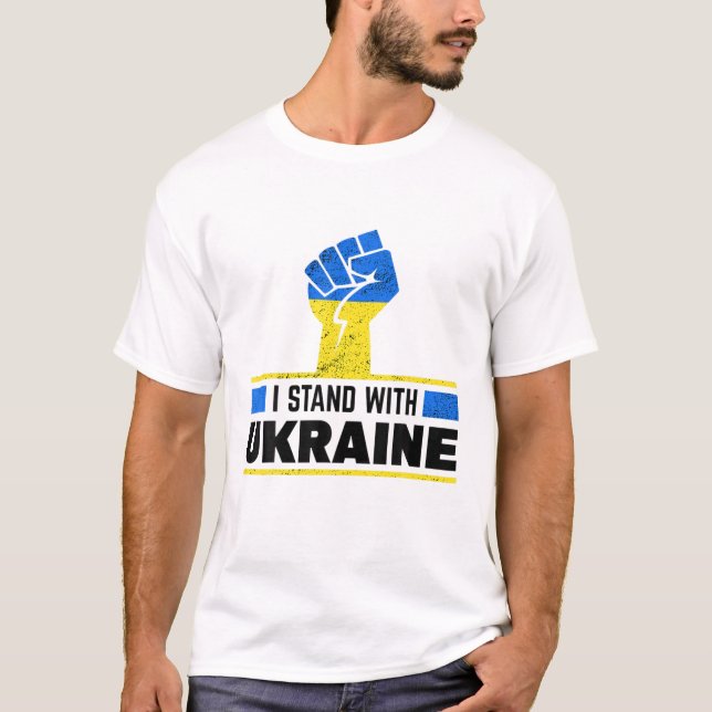 Ich stehe mit dem ukrainischen Stolz da T-Shirt (Vorderseite)