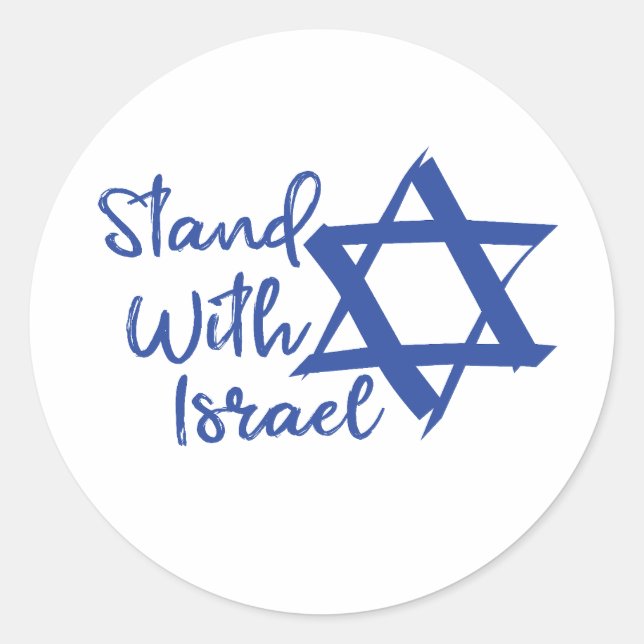 Ich stehe mit der israelischen Liebe Runder Aufkleber (Vorderseite)