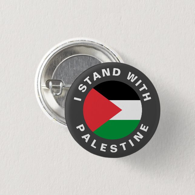 Ich stehe mit der palästinensischen Flagge persona Button (Vorne & Hinten)