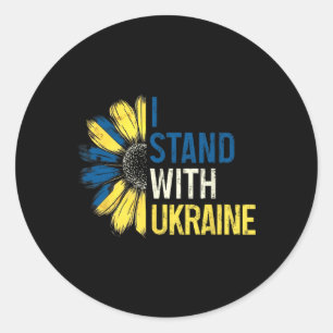 Ich stehe mit der Ukraine 2025 Shirts Ukrainische Runder Aufkleber