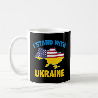 Ich stehe mit der Ukraine auf der Karte Amerikas F Kaffeetasse
