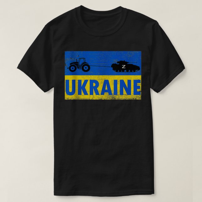 Ich stehe mit der Ukraine auf sonnige ukrainische  T-Shirt (Design vorne)