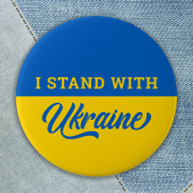 Ich stehe mit der Ukraine blau-gelbe Flagge Ukrani