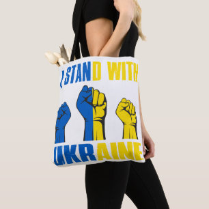 ICH STEHE MIT DER UKRAINE BLAUE GELBE TASCHE