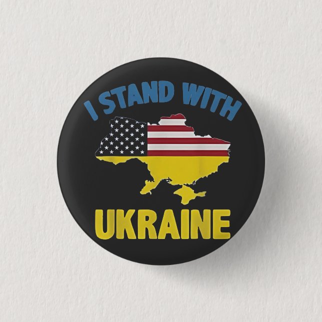 Ich stehe mit der Ukraine Button (Vorderseite)
