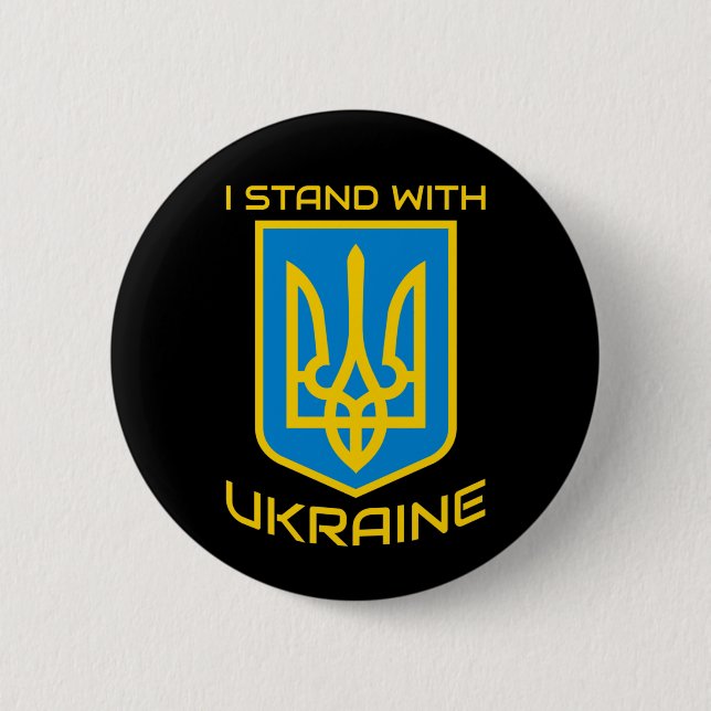 Ich stehe mit der Ukraine Button (Vorderseite)