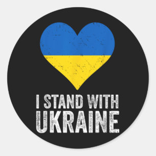 Ich stehe mit der Ukraine da - Stopp Putins Unters Runder Aufkleber