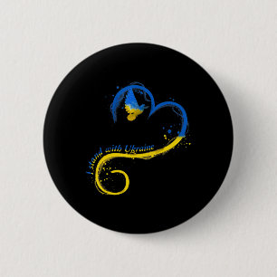 Ich stehe mit der Ukraine Dog Flag friedliche Ukra Button