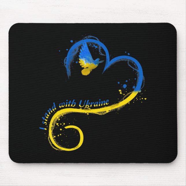 Ich stehe mit der Ukraine Dog Flag friedliche Ukra Mousepad (Vorne)