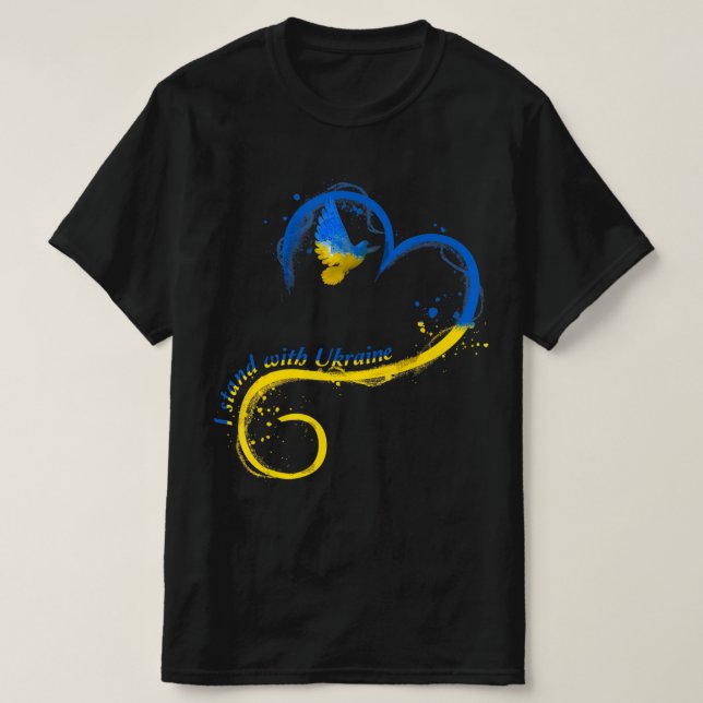 Ich stehe mit der Ukraine Dog Flag friedliche Ukra T-Shirt (Design vorne)