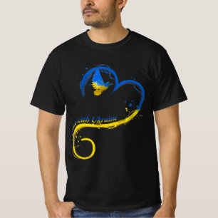 Ich stehe mit der Ukraine Dog Flag friedliche Ukra T-Shirt
