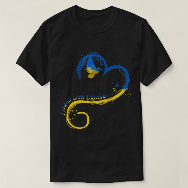 Ich stehe mit der Ukraine Dog Flag friedliche Ukra T-Shirt (Design vorne)