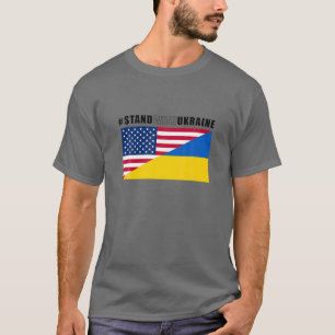 Ich stehe mit der Ukraine. Fahne der Amerikaner un T-Shirt