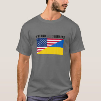 Ich stehe mit der Ukraine. Fahne der Amerikaner un T-Shirt