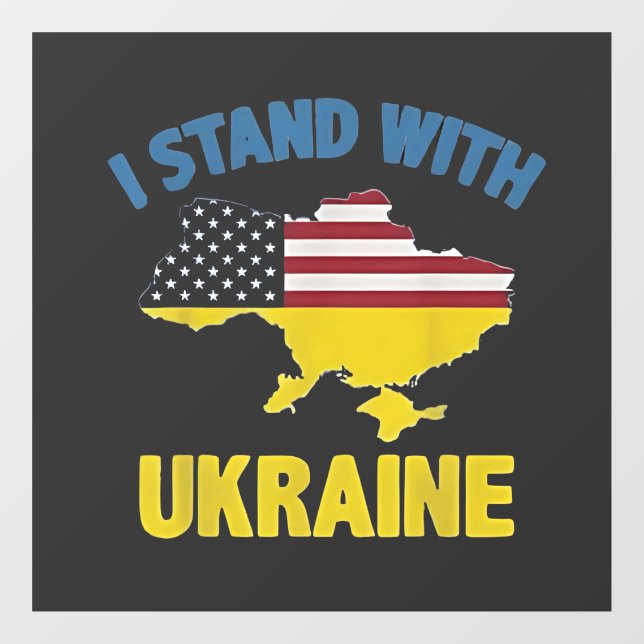 Ich stehe mit der Ukraine Fensteraufkleber (Blatt)