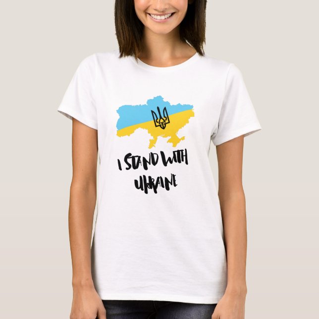 Ich stehe mit der Ukraine-Flagge - Frauen T-Shirt (Vorderseite)