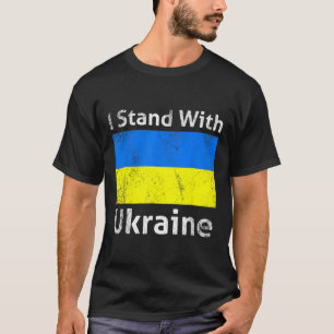 Ich stehe mit der Ukraine-Flagge Frei Unterstützun T-Shirt