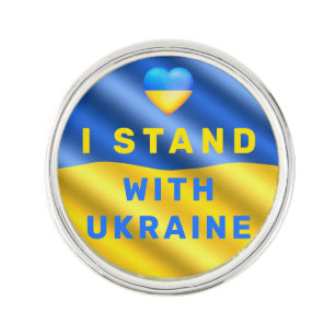 Ich stehe mit der Ukraine - Flagge - Frieden - Fre Anstecknadel
