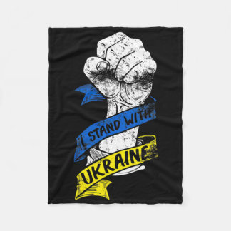 Ich stehe mit der Ukraine-Flagge-Machtband Ukraine Fleecedecke