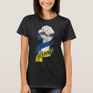 Ich stehe mit der Ukraine-Flagge-Machtband Unterst T-Shirt
