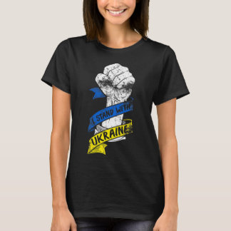Ich stehe mit der Ukraine-Flagge-Machtband Unterst T-Shirt